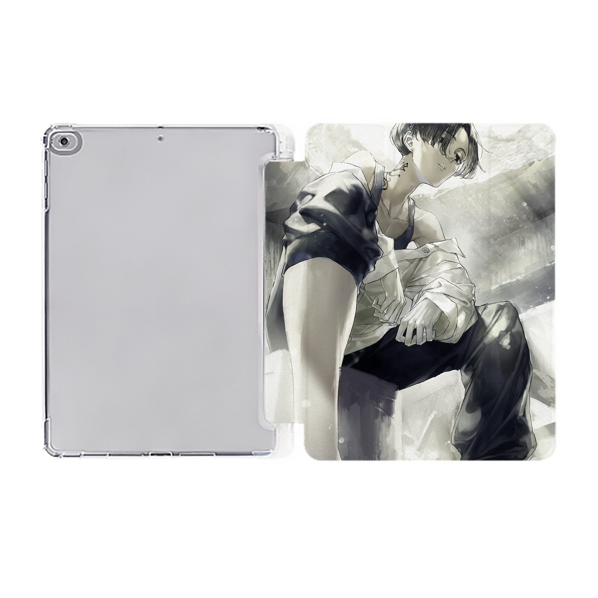 （画像用） 東京リベンジャーズ Tokyo Revengers IPad ケース ペン収納付き 三つ折りスタンド PUレザー×シリコン 対応機種9.5/10.5/10.9インチ